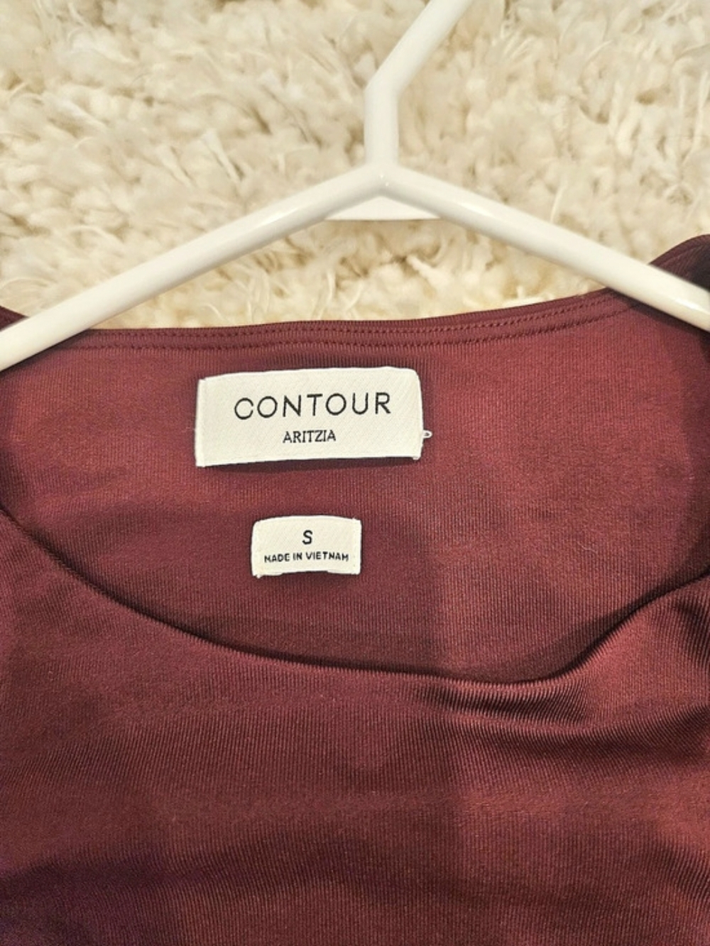 Aritzia Original Contour Prosperity Crew Bodysuit Burgundy Small - Picture 6 of 7